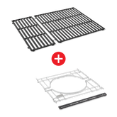 WEBER CRAFTED Porcelain-Enameled Cast-Iron Cooking Grates & Frame Kit – SPIRIT 300 series, SEARWOOD 600, & SMOKEFIRE EX4